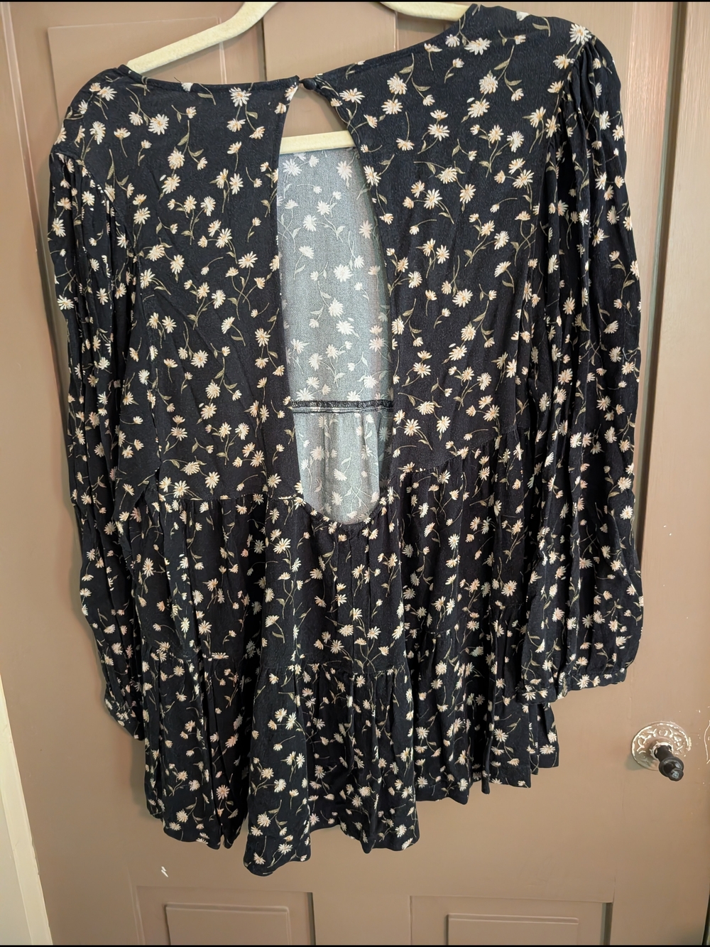 Lot Of 2 American Eagle Drop Waist Open Back Long Sleeve Top Blouse - Picture 3 of 10